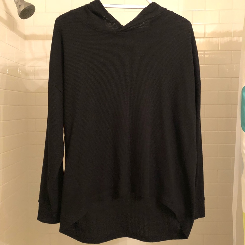 Size L black waffle Old Navy hoodie